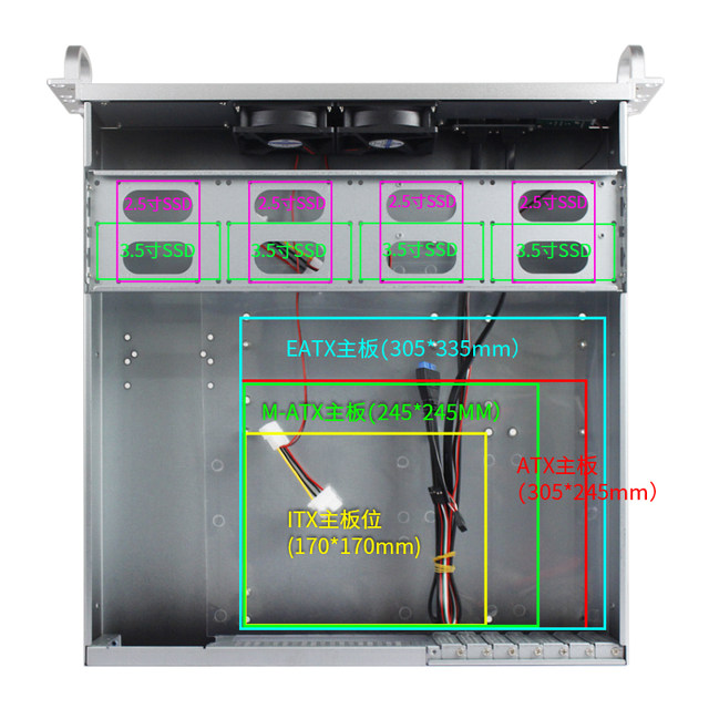 2u aluminum eatx motherboard redundant dual power supply industrial control chassis