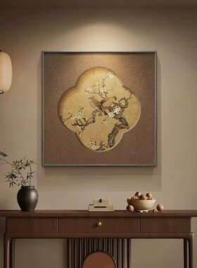 新中式玄关装饰画水墨山水画宋代美学书房挂画禅意茶室过道墙壁画