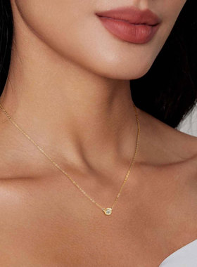 小红书同款鼻屎项链女s925纯银莫桑石小飞碟玫瑰金锁骨链跨境直播