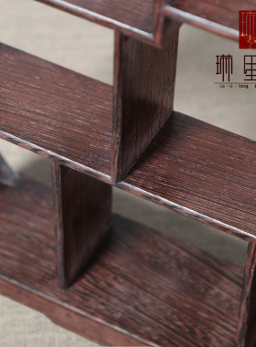 圆形中式风展示柜鸡翅木博古架