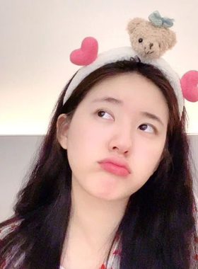 可爱毛绒小熊发箍女网红2023年新款洗脸专用头箍发捆洗漱发卡头饰