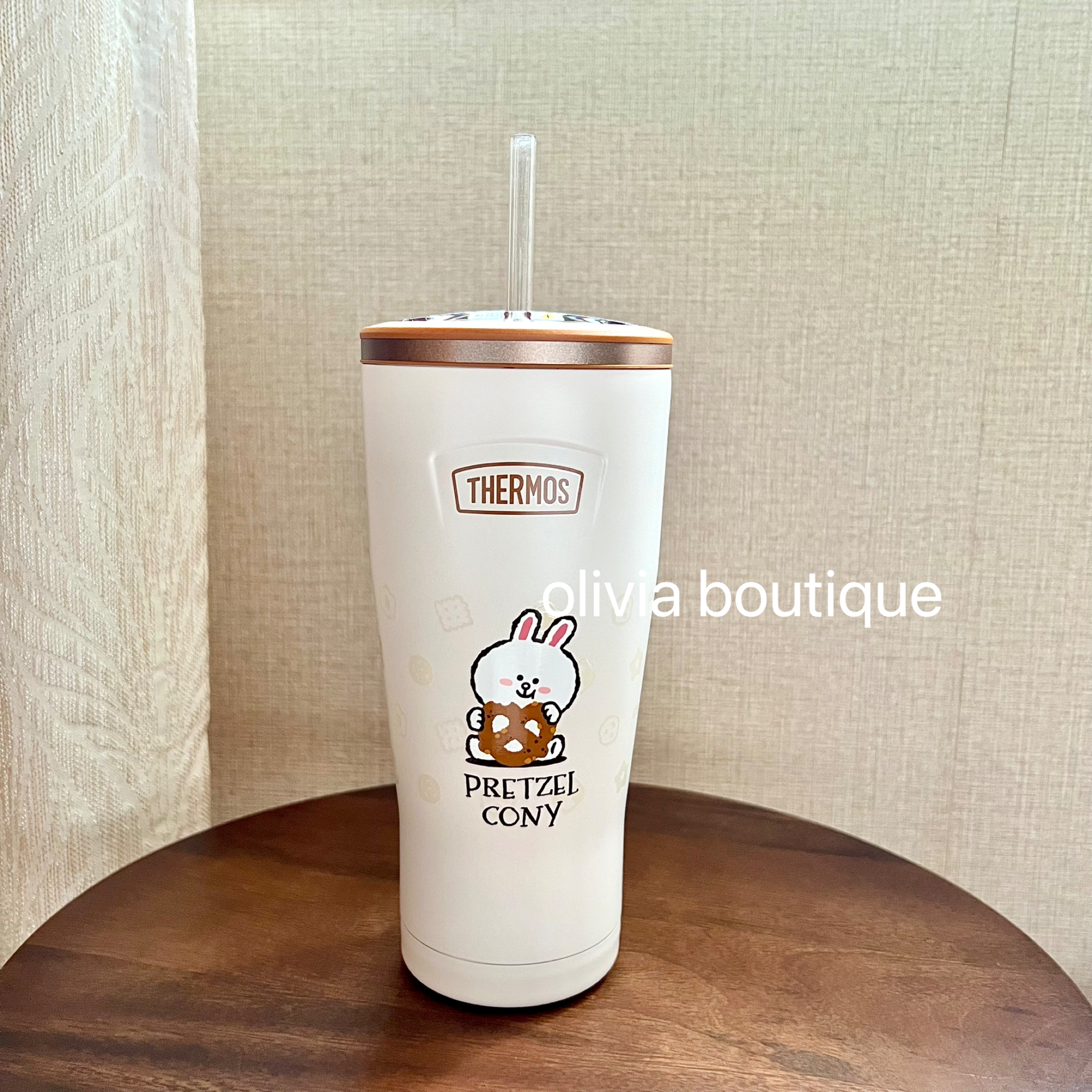 现货 THERMOS膳魔师布朗熊可妮兔联名不锈钢保温杯大容量吸管杯 - 图2