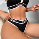 Mid-waist European and American lettering, wide-brim, tummy-controlling, comfortable thong