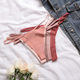 One-piece traceless thin strap thong for women's sports fitness