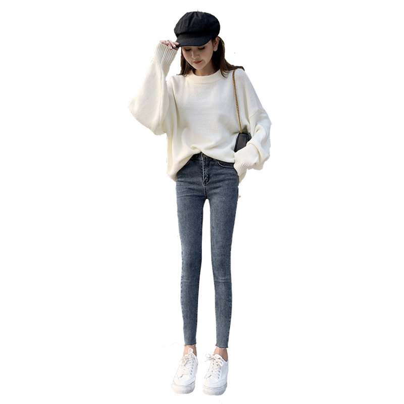 150cm小个子紧身八分牛仔裤女秋季高腰145学生九分显瘦小脚铅笔裤 - 图3