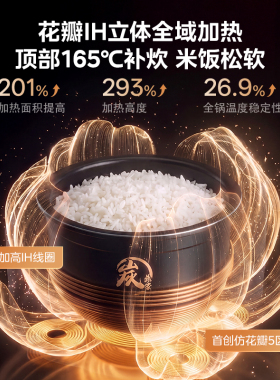 美的花瓣炭2.0全域IH炭釜电饭煲