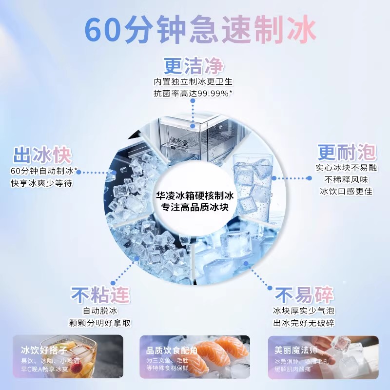 美的华凌神机小宙斯518双系统超薄零嵌自动制冰法式四门家用冰箱