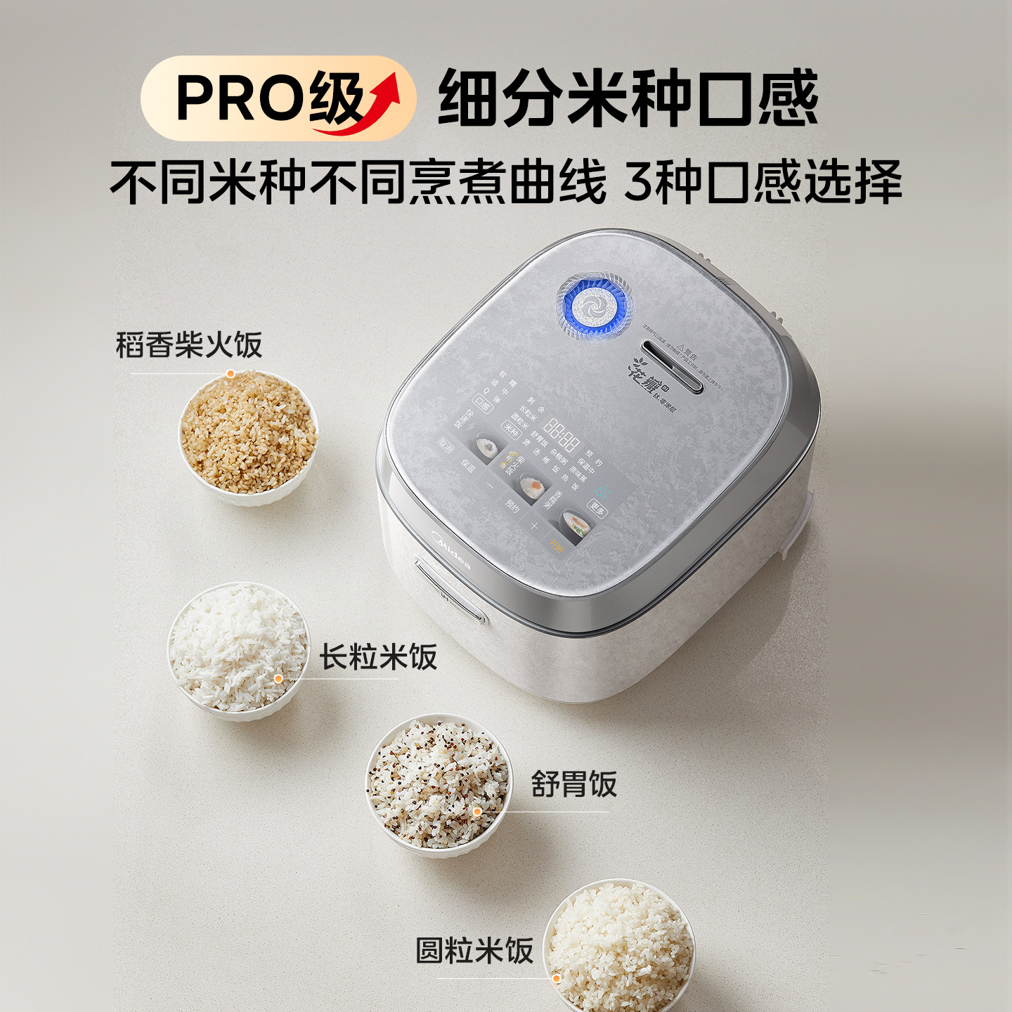 美的花瓣Pro电饭煲2.0家用多功能3到4人纯钛0涂层可爱多IH电饭锅