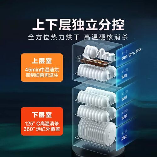 美的立式商用消毒柜家用碗柜碗筷烘干餐饮保洁柜官方旗舰店150R02 - 图1