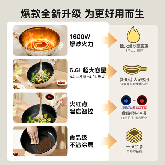 Midea Intelligent Temperature Sensing Electric Wok Student Pot