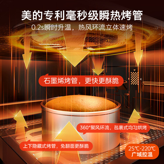 美的小滋味微波炉空气炸锅烤箱家用小型微烤炸一体机变频平板F15