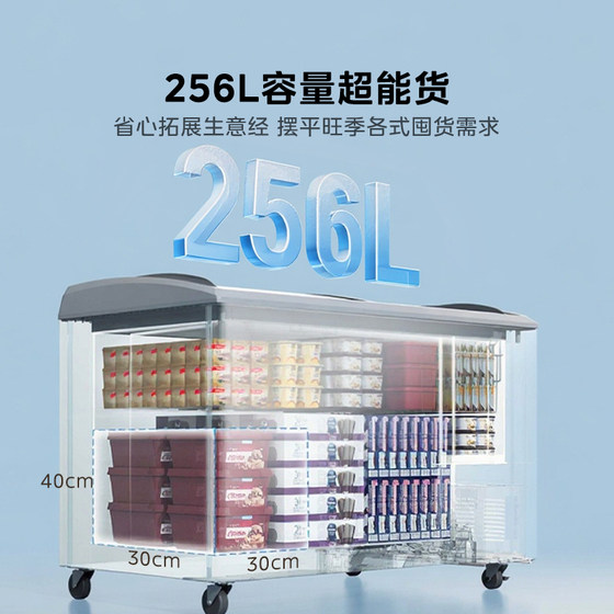 Midea 339 Freezer Home Commercial Large Capacity Display Cabinet Beverage Ice Cream Freezer Freezer Refrigeration Official Refrigerator