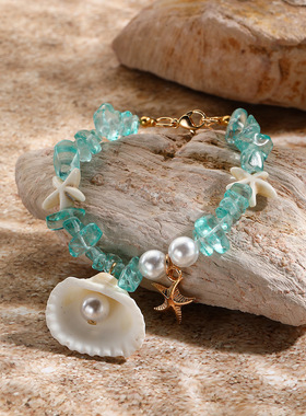 海星小众度假串珠贝壳手链