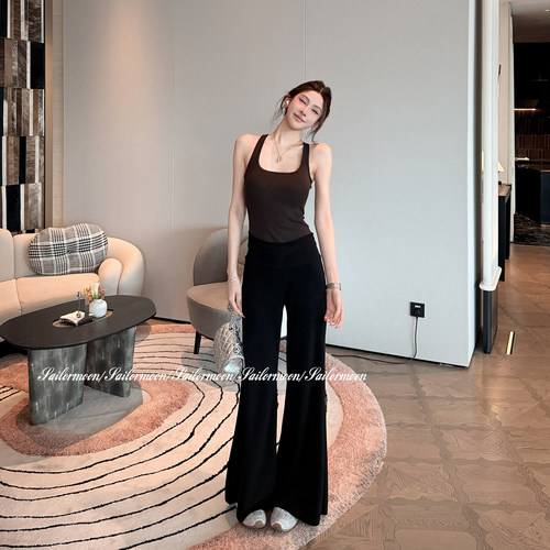 F PROJECT【进阶2.0】经典百搭修身显瘦慵懒垂感微喇长裤休闲裤女 - 图1