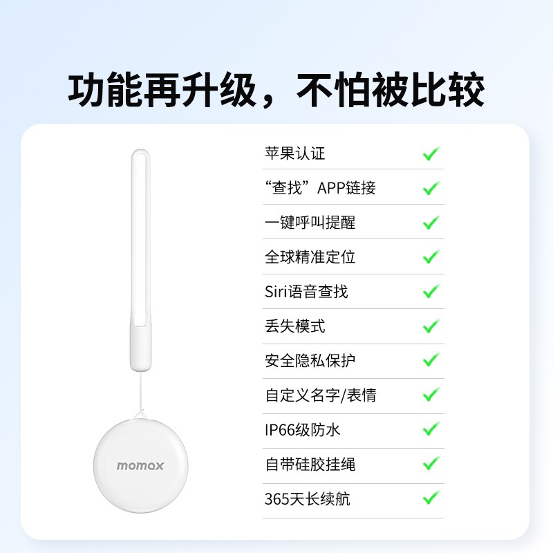 Momax摩米士适用于apple苹果airtag防丢器背包钱包追踪平替定位器 - 图0