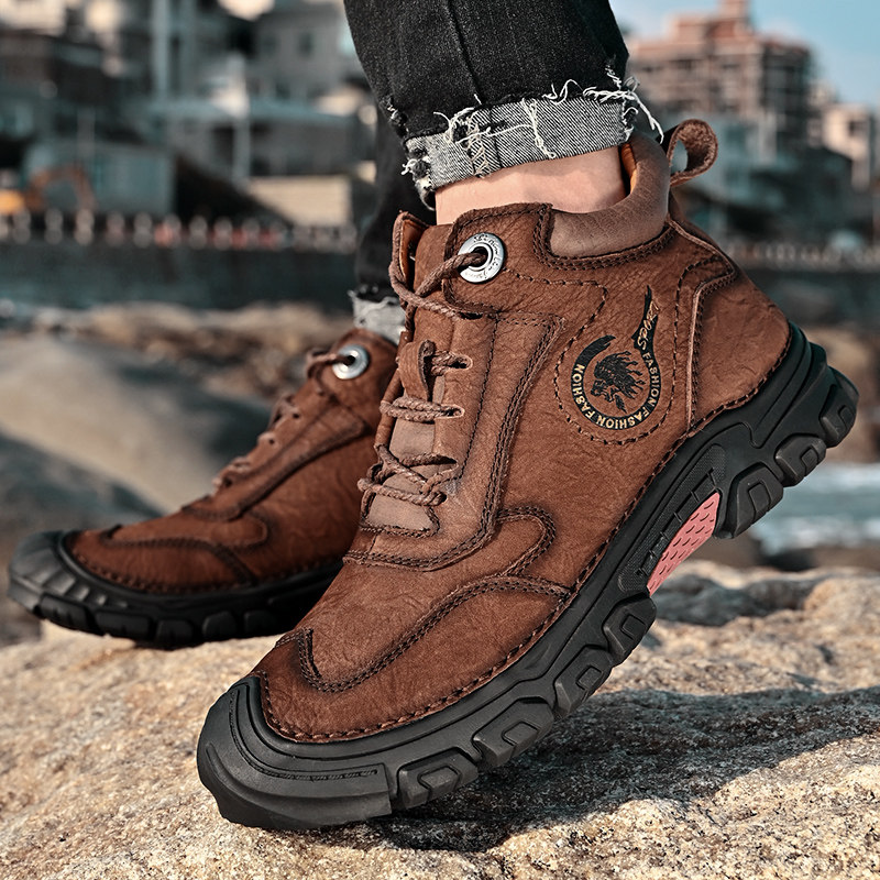 男士户外高帮皮靴加绒防滑棉皮鞋真皮登山鞋棉鞋保暖防水雪地靴男,淘宝优惠券,粉丝福利购,淘宝优惠卷