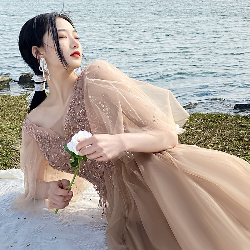 伴娘服2021新款夏季小众高级连衣裙 天成我梦嫁衣礼服/晚装