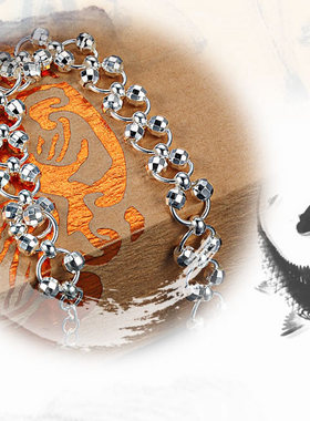 纯银手链女S999足银圆