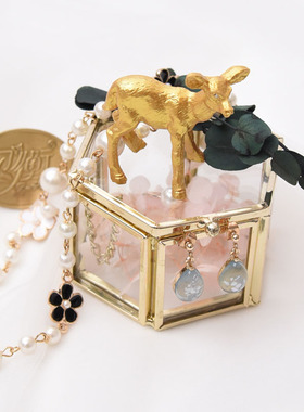 贝衡金色戒子玻璃求婚首饰盒