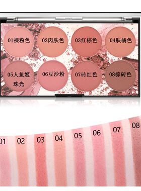 MISS ROSE 八色腮红盘 修容立体makeup blush cream腮红盘。