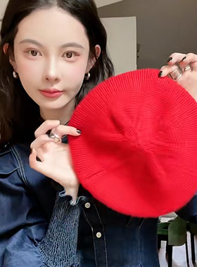 MONA张绮贤同款针织贝雷帽