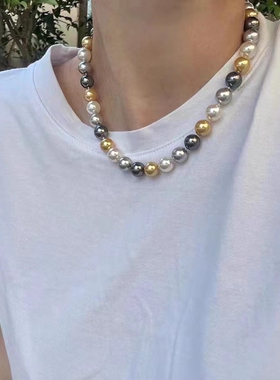倪妮同款珍珠项链女南洋三兄弟