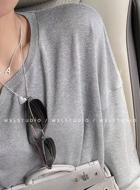 吾小历同款假两条字母心形项链