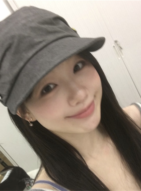 徐梦洁同款百搭灰色八角帽显脸小