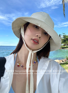人手一顶大帽檐绑带速干渔夫帽夏