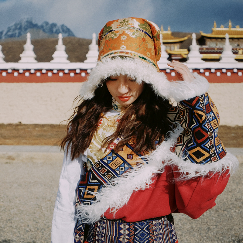 清仓5折红色藏袍女川西旅拍藏装西藏旅游衣服拍照神器-图1