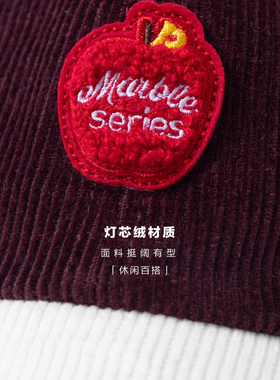 PSO Brand Marble美式学院风灯芯绒弯檐帽潮牌