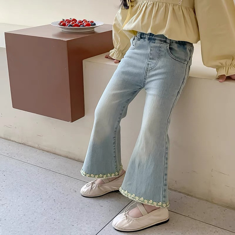 女童牛仔裤2025新款儿童洋气时髦春装小女孩长裤喇叭裤女宝宝裤子,淘宝优惠券,粉丝福利购,淘宝优惠卷