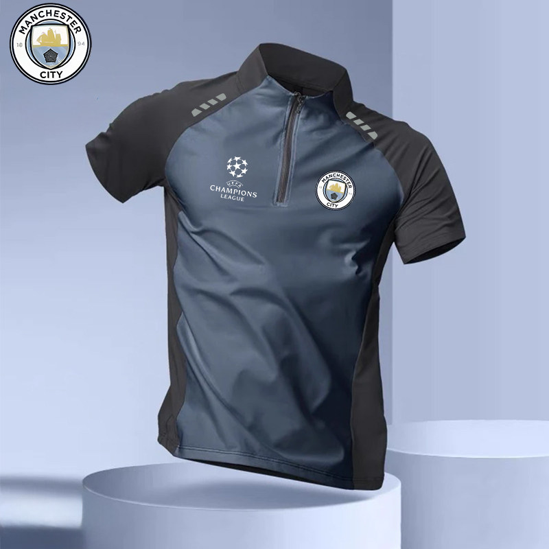 2025巴黎曼联巴萨国家队运动拉链短袖男立领透气速干吸汗T恤,淘宝优惠券,粉丝福利购,淘宝优惠卷