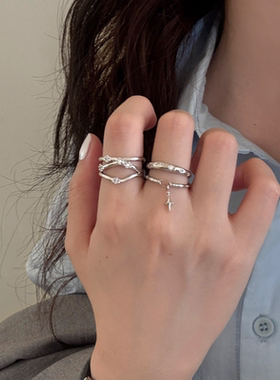 今饰有约不规则星星吊坠戒指女