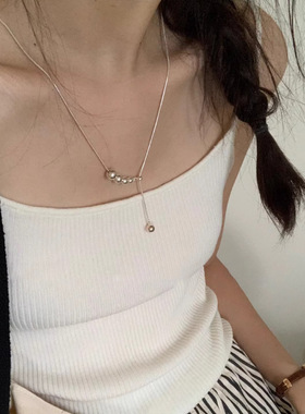 今饰有约纯银女简约项链