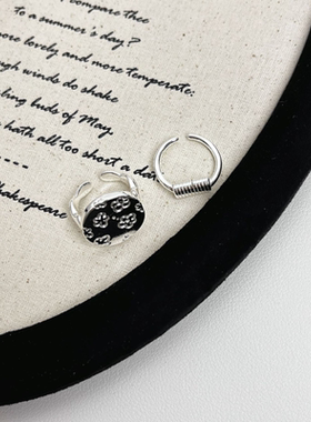 今饰有约极简风光面花朵素圈戒指