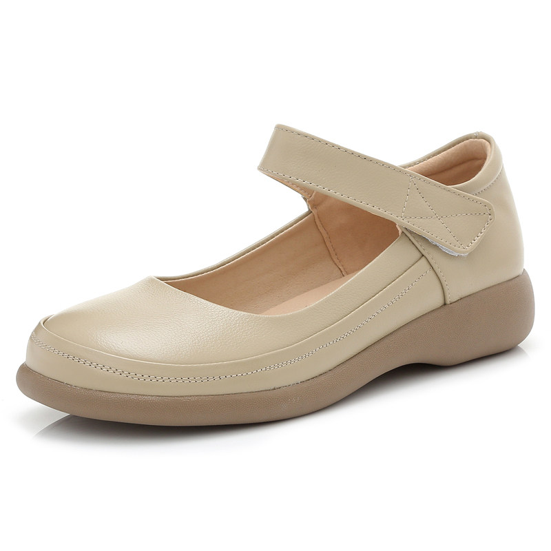 真皮玛丽珍单鞋春秋休闲软底妈妈鞋大码41一43浅口女鞋平底小皮鞋,淘宝优惠券,粉丝福利购,淘宝优惠卷