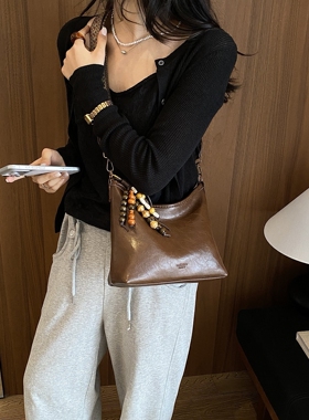 山姆进口小众高级感腋下包女士包包2026新款百搭帆布水桶包简约单