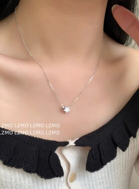 LZMO怦然心动纯银项链锁骨链