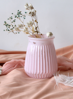 欧式手工琉璃仿真粉色做旧花束