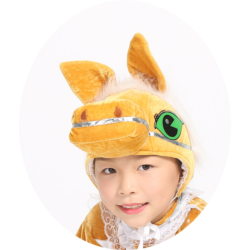 儿童动物十二生肖之马造型舞台表演头饰幼儿学生成人亲子演出帽子