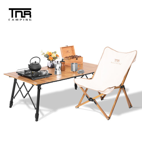 TNR户外露营野营铝合金野外折叠桌子便携式野餐蛋卷桌车载小烧烤-图0