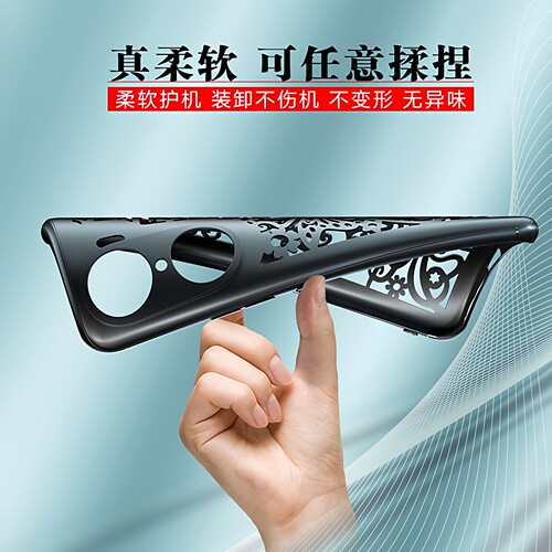 适用华为pura80/90promax散热手机壳p80pro镂空孔洞p70ultra潮款p40p50p60全包p50pro超薄pura90空心软壳p70 - 图1
