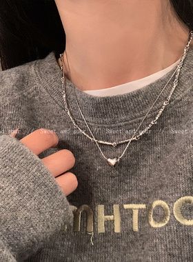 y2k甜酷辣妹风双层叠戴项链