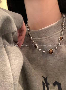 美拉德虎眼石项链轻奢小众
