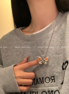 滴油蝴蝶项链女轻奢小众