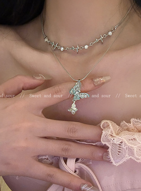 夏日甜酷流苏蝴蝶项链