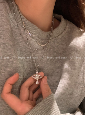 甜酷星球项链女夏天百搭