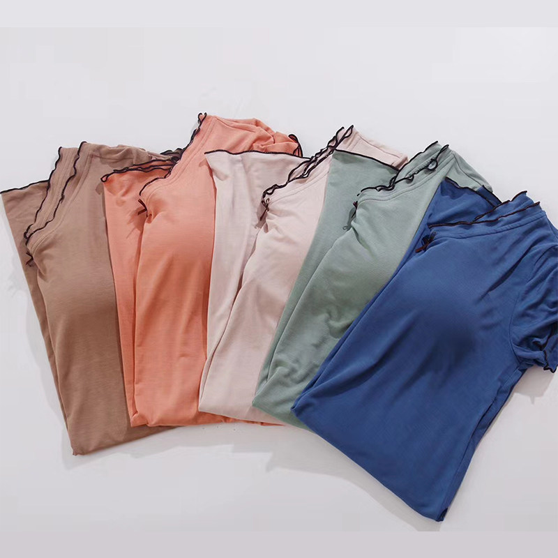 甜美莫代尔休闲一体式透气舒适睡裙 赤媚睡裙