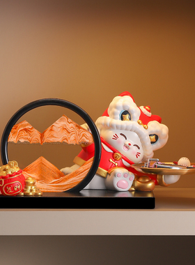 招财猫流沙画玄关摆件乔迁礼物